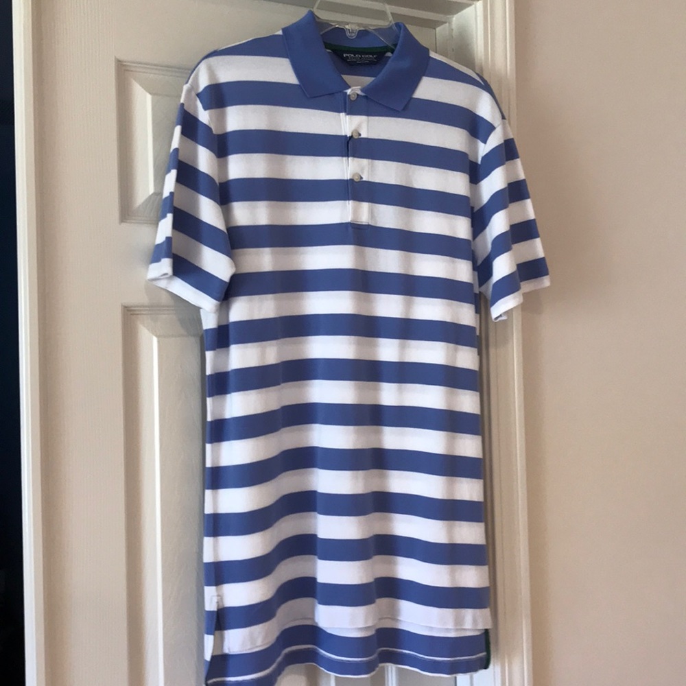 NWT - Blue/White Striped Polo Golf Shirt